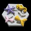 Mermaid Starfish Seahorse Shape Silicone Fondant Cake Decoration Resin Mold