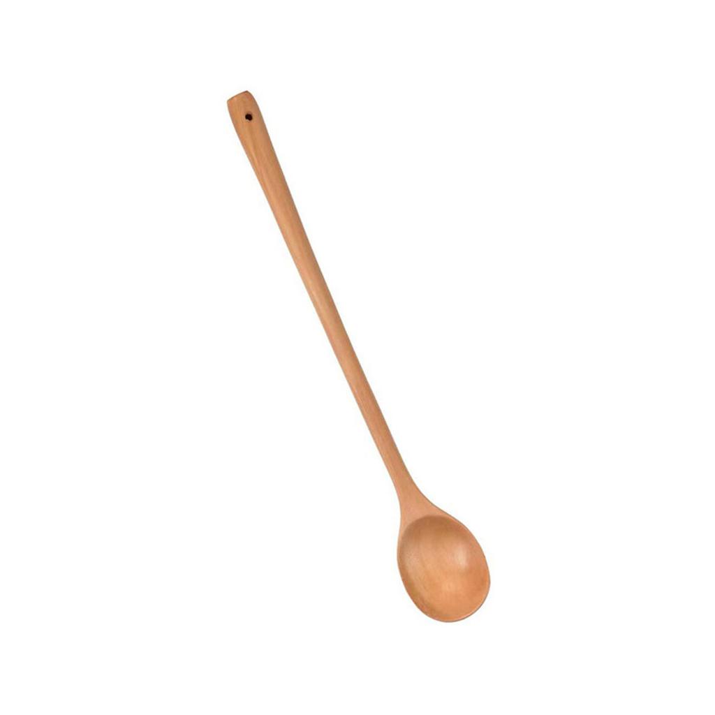 Натуральная деревянная ложка с длинной ручкой, кухонная утварь для перемешивания горячих супов, кофе и соусов, термостойкий кухонный инструмент