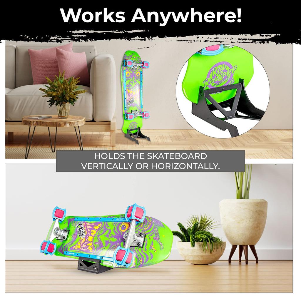 SkaterTrainer Origami Skateboard Stand and Portable Skate Black Display,