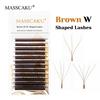 New Generation 3D 4D 5D Brown W Eyelash Extensions Mixed Length Premium Synthetic Hair Weave Clover Marrom Lashes from MASSCAKU