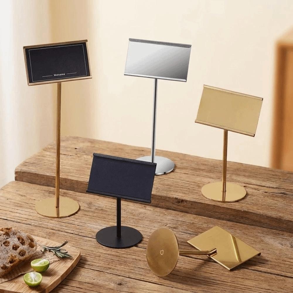 Vertical Display Menu Card Holder Stainless Steel Place Card Holder Label Card Holder Office