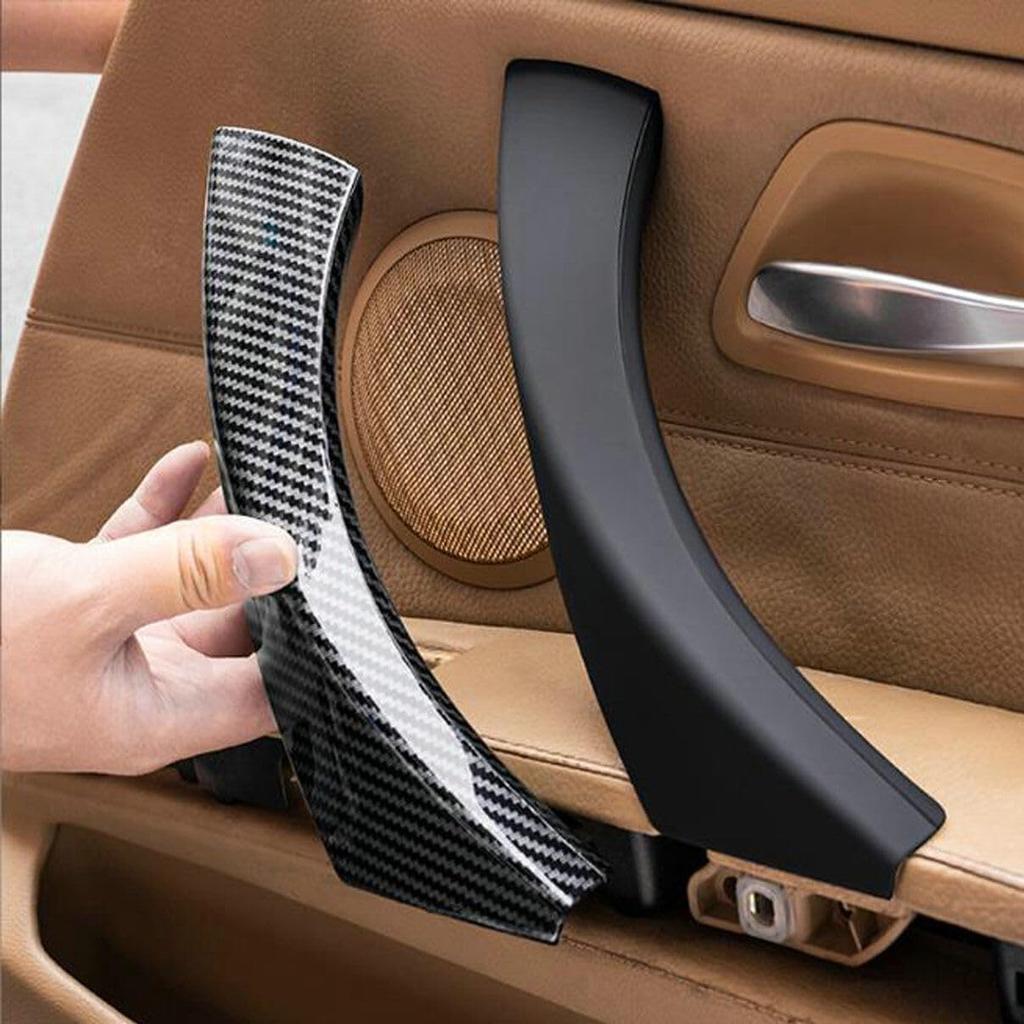 6Pcs/Set Carbon Fiber ABS Inner Interior Door Panel Pull Handle Cover For BMW E90 325I 328I 335I 330I 2006 2007 2008 2009 2010 2011 (Carbon Fiber