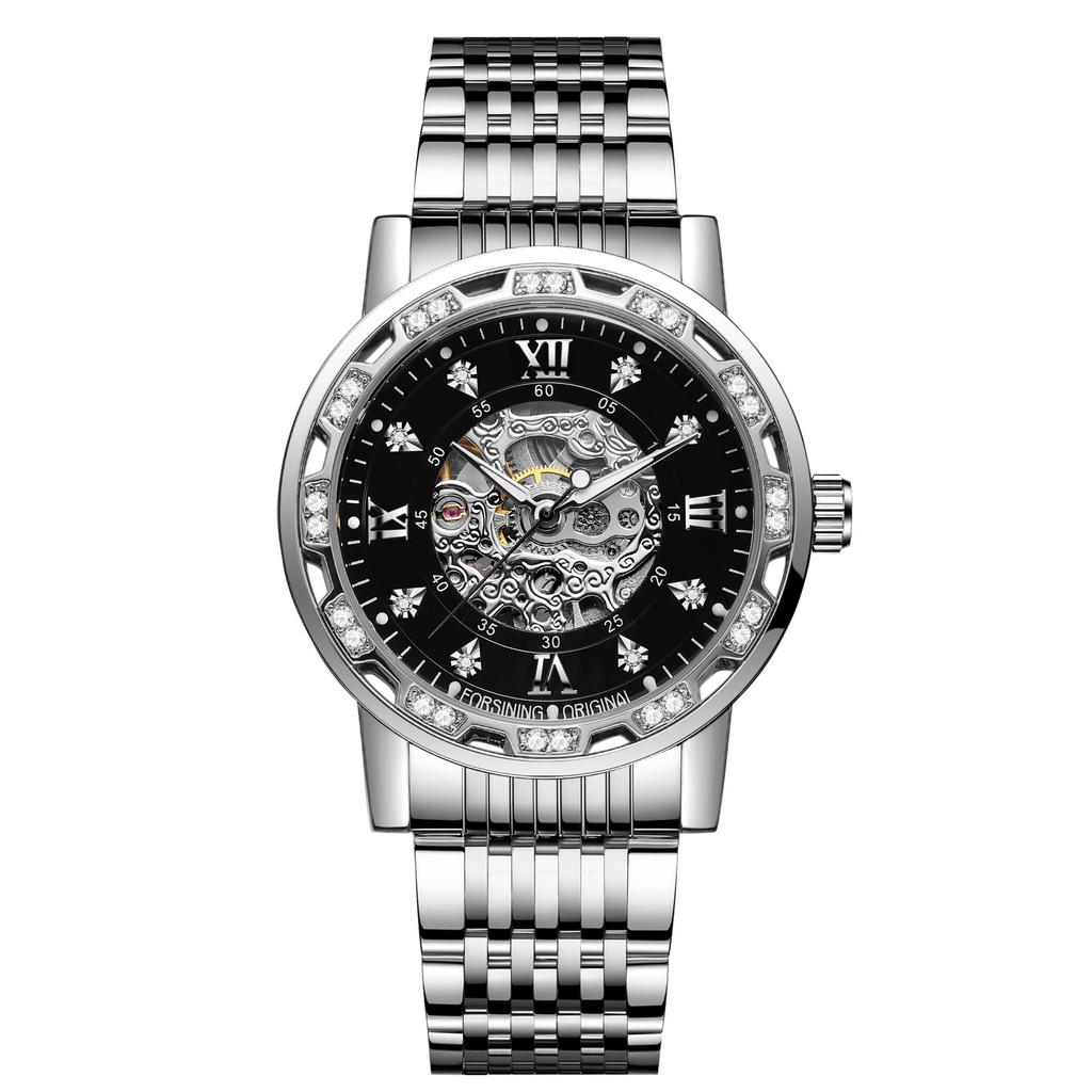 Forsining 614A Бренд Роскошные Бизнес Спортивные Механические Наручные Часы Мужские Часы Автоматические Нержавеющая Сталь Водонепроницаемые Часы Мужские