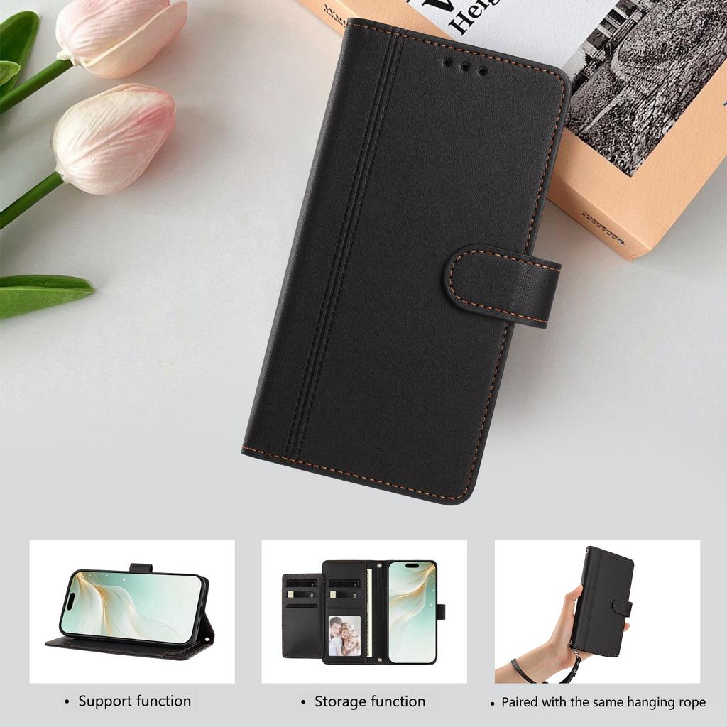 Кожаный кошелек-книжка для Nokia C01 Plus C30 C10 C20 C300 C02 C32 C12 X30 X20 X10 G21 G11 G20 G10 G400 G42 G22 из ПУ с 9 отделениями для карт и ремешком на запястье