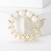 Japan And South Korea High-End Micro-Inlaid Zircon Brooch, Pearl Butterfly Wreath, Fashion Temperament, Versatile Clothing Accessories Pin