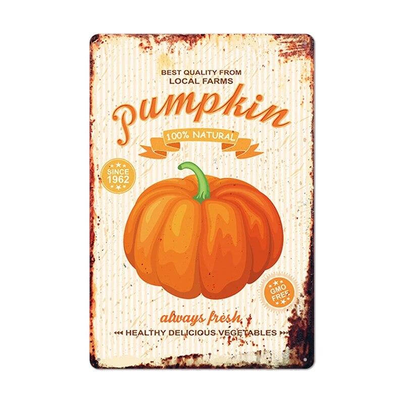 Pumpkin Vintage Poster Tin Sign Plate Thanksgiving Retro Metal Signs Plaque Bar Pub Kitchen Home Decor Halloween Gift