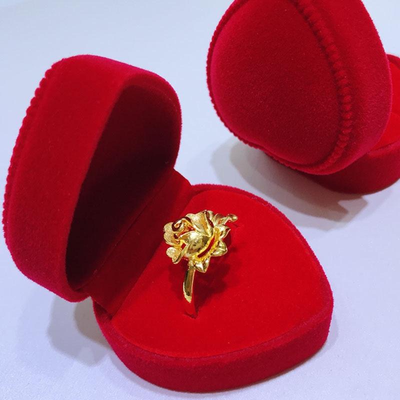 Красная шкатулка для одного кольца Love, шкатулка для подвески, органайзер для колец, ювелирных изделий, подарков, хранения для свадебного предложения, церемонии помолвки