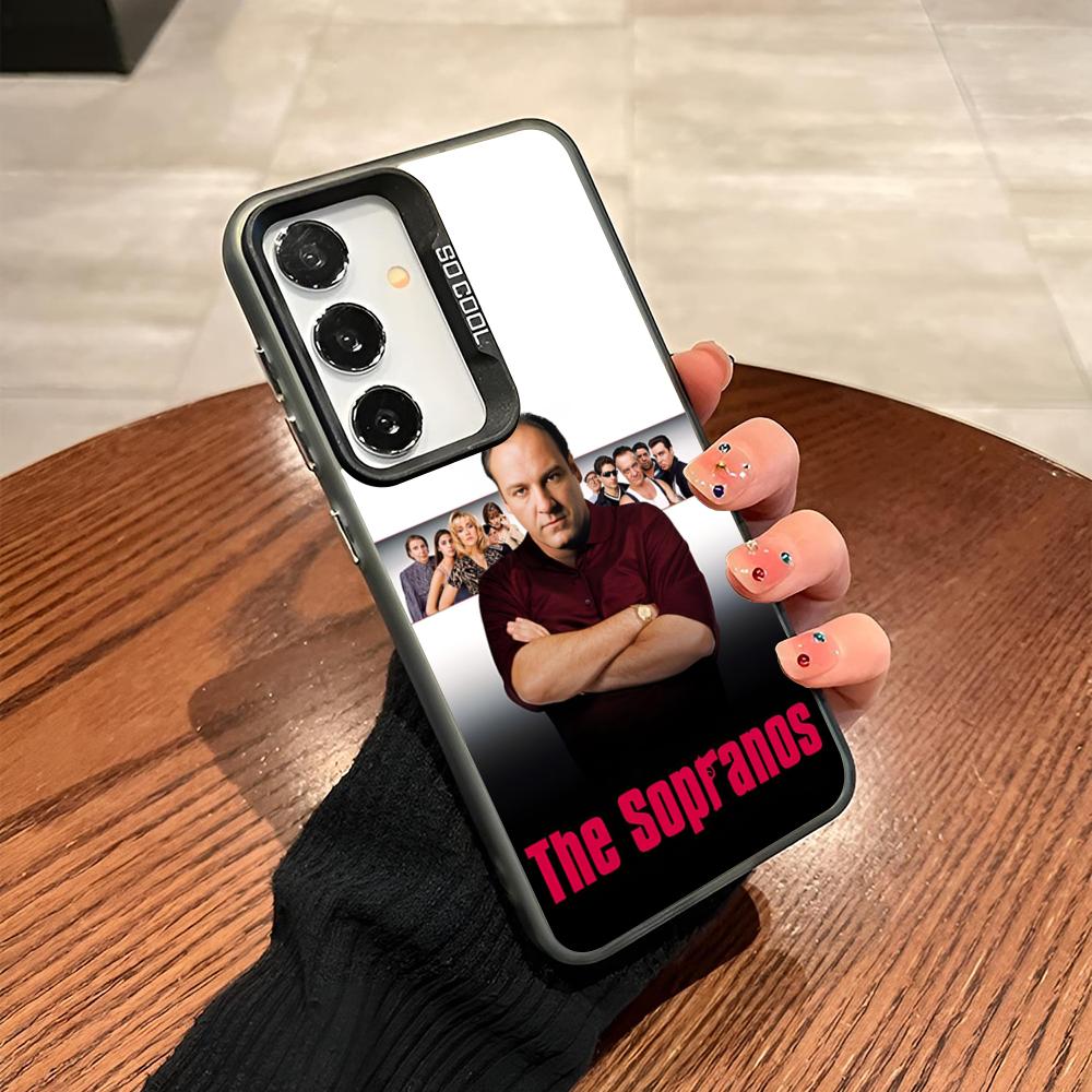 America TV The Sopranos Phone Case For Samsung Galaxy S24 S23 S22 S21 S20 Note20 Ultra Plus Fe colored silver Cover