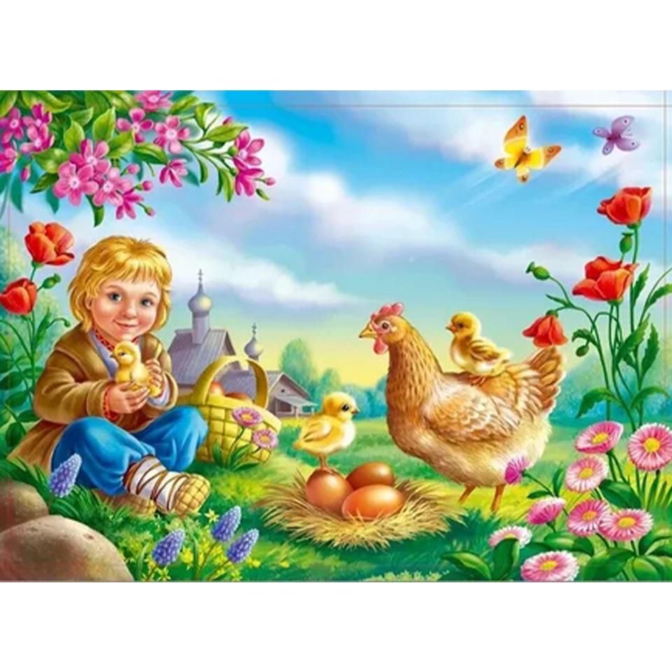 Алмазная картина курица полный круг квадрат 5DDIY алмазная вышивка животное крест вышивка набор мозаичное искусство украшение дома