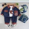 Boys' Denim Suit for Spring and Autumn Children's Baby Three Piece Set for Spring and Autumn
