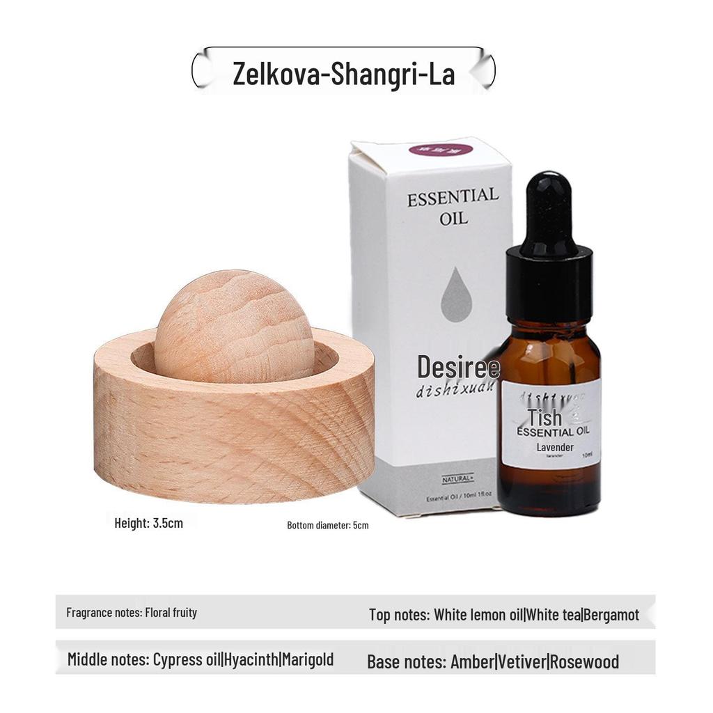 Round Wood Aromatherapy Diffuser - Long-Lasting Essential Oil and Car Fragrance Ornament for Home and Bedroom.