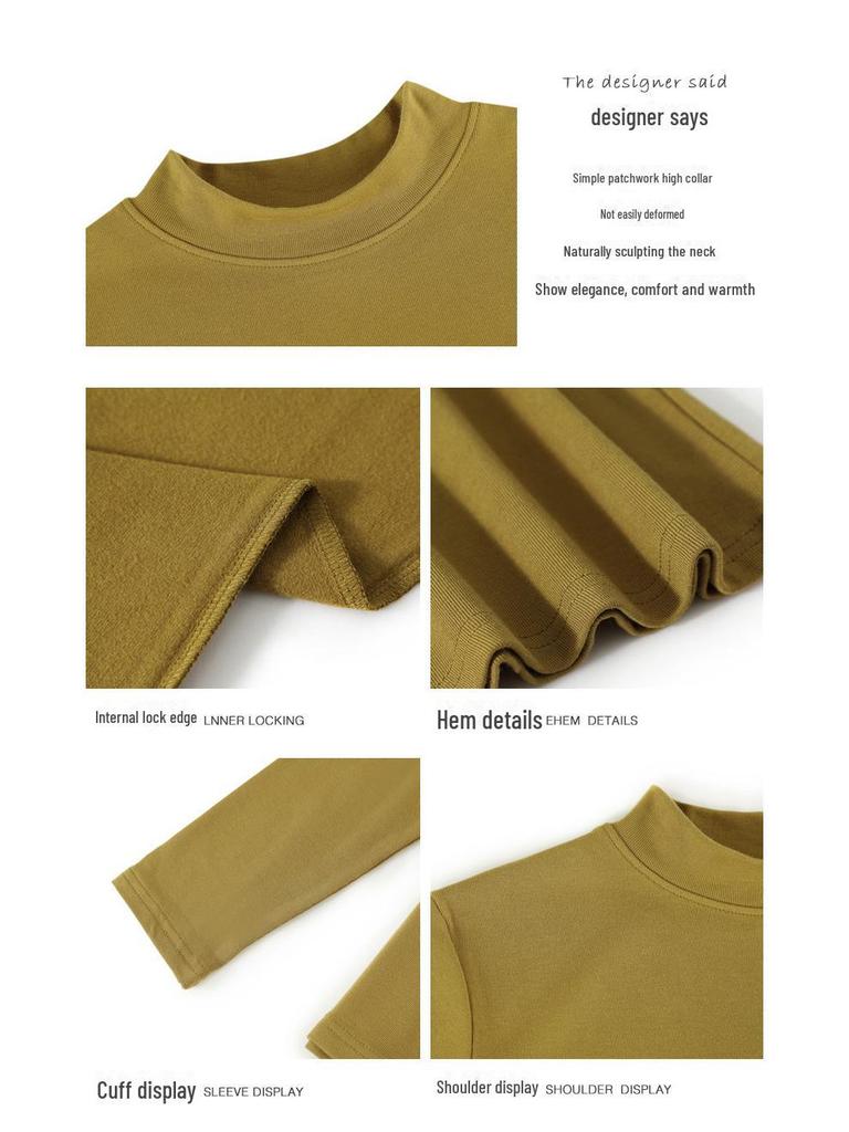 Женская однотонная бархатная водолазка с длинным рукавом - универсальный, элегантный топ на осень/зиму