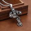 Готический винтажный кулон-дракон для мужчин и мальчиков, панк, нержавеющая сталь, крест, череп, ожерелье, амулет байкера, ювелирный подарок
