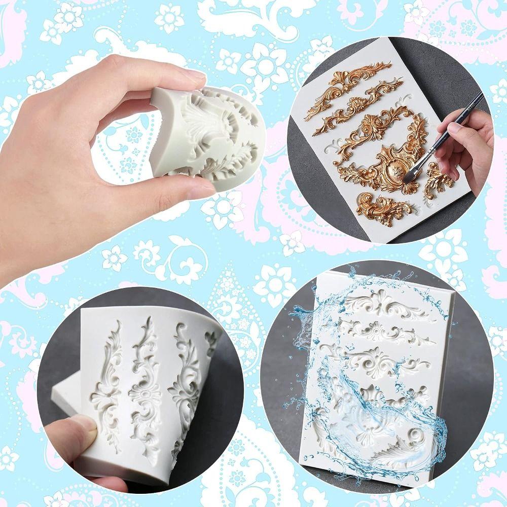 1/3pcs Grey Embossing Mould Baking Tool Cake Flower Decoration Mold  Kitchen