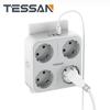 Tessan EU Plug Power Strip with 1/4 AC Outlets and USB Charging Ports, Multiple Wall Socket Adapter for Home Office