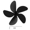 Лопасть вентилятора для камина Универсальный 5-лопастной вентилятор из алюминиевого сплава Аксессуар для теплового вентилятора Черный