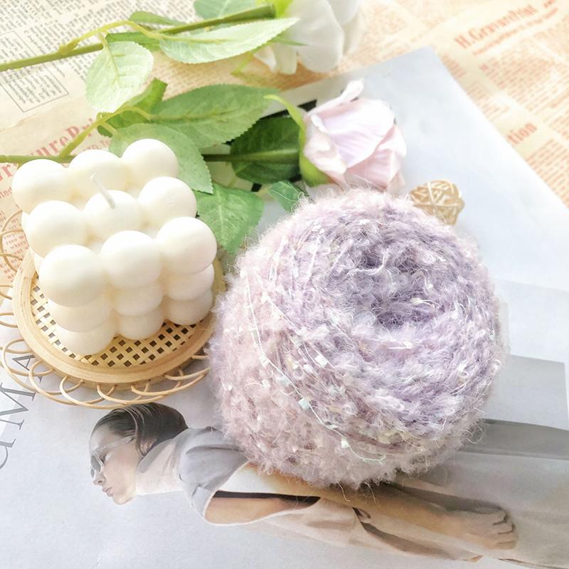 50g/Roll Knitting Wool Crocheting Glitter Mohair Yarn Colorful DIY Soft Hand Woven Hand Mixed Thread Accessories