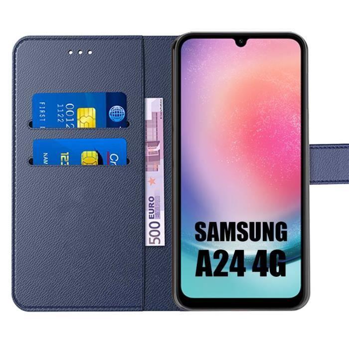 Full Case for Samsung Galaxy A24 Navy Blue PU Leather Protection
