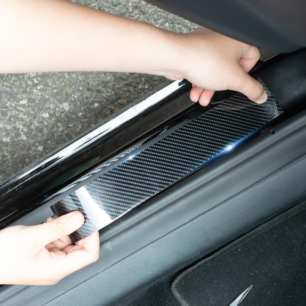 5D Carbon Fiber Car Sticker DIY Paste Protector Strip Car Door Sill Scuff Side Mirror Anti Scratch Tape Vinyl Film Waterproof 3m