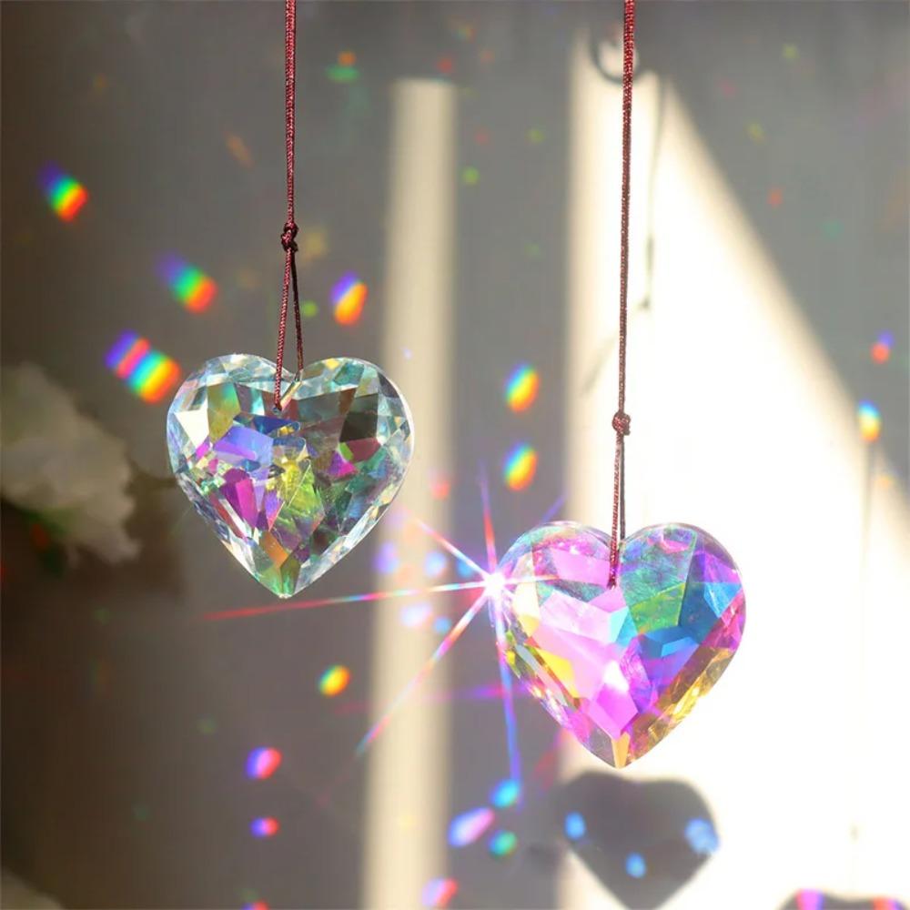 45mm Crafts Hanging Pendant Heart Hanging Heart Suncatcher Dreamy Crystal Wind Chime Xmas Gift