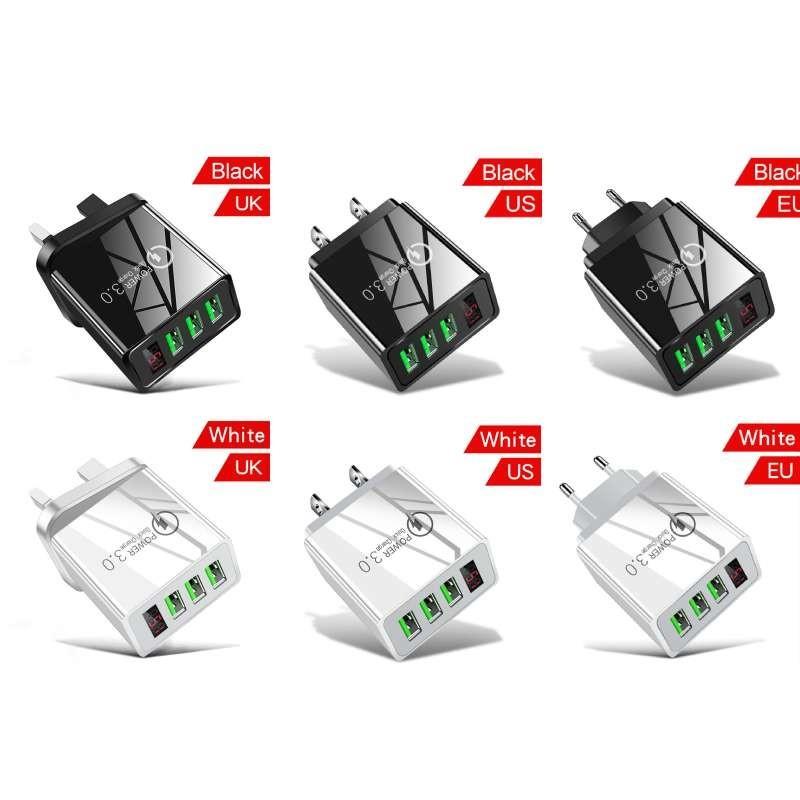 3 USB Цифровой Дисплей Быстрое Зарядное Устройство 5V3A Многофункциональный Адаптер Дорожное Зарядное Устройство