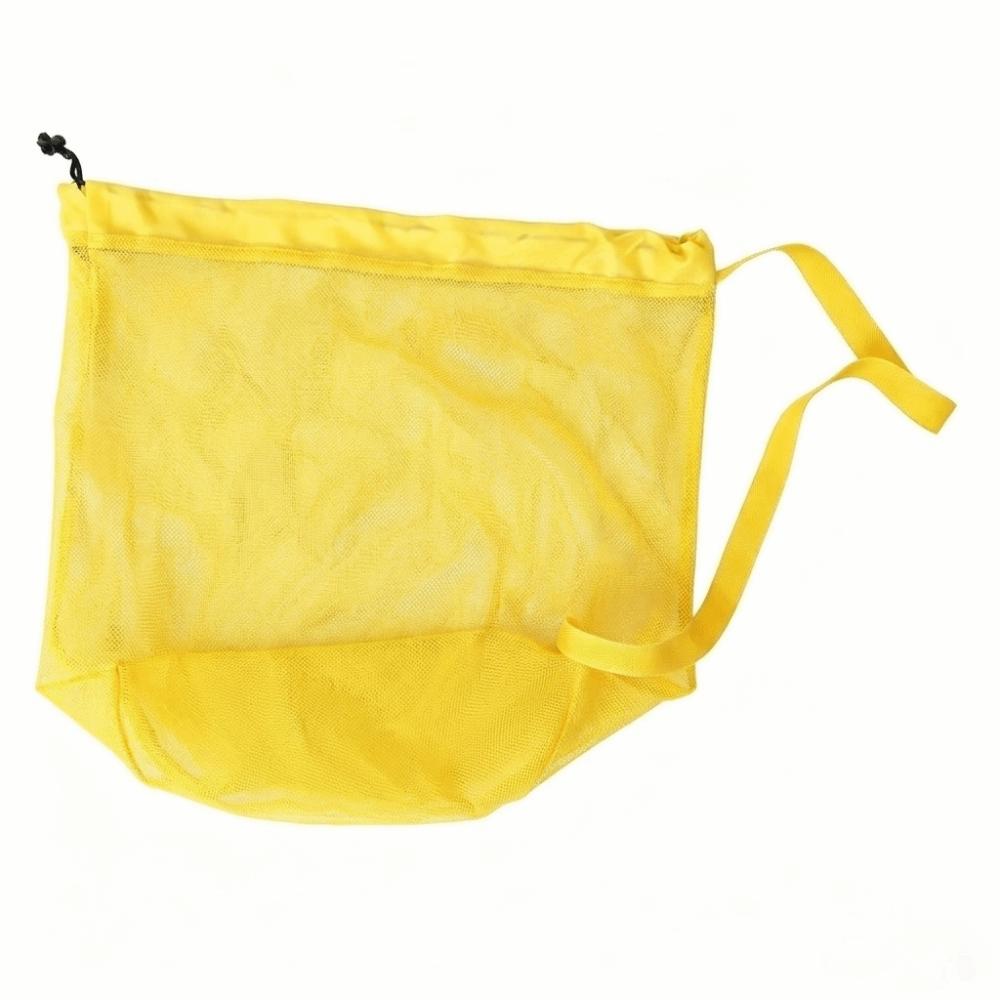 Portable Drawstring Beach Bag Large Capacity Swim Toy Storage Bag Mesh Beach Bag Beach Activities