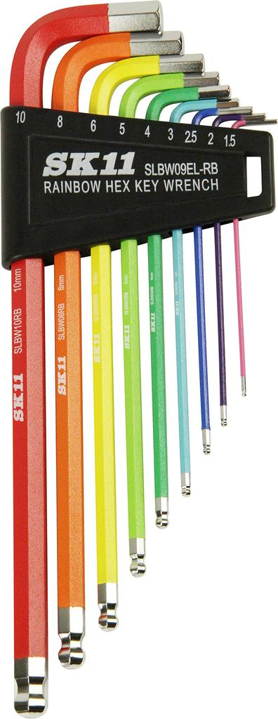 SK11 Rainbow Ball Point Hex Wrench 9 Set, Pieces, SLBW09EL-RB