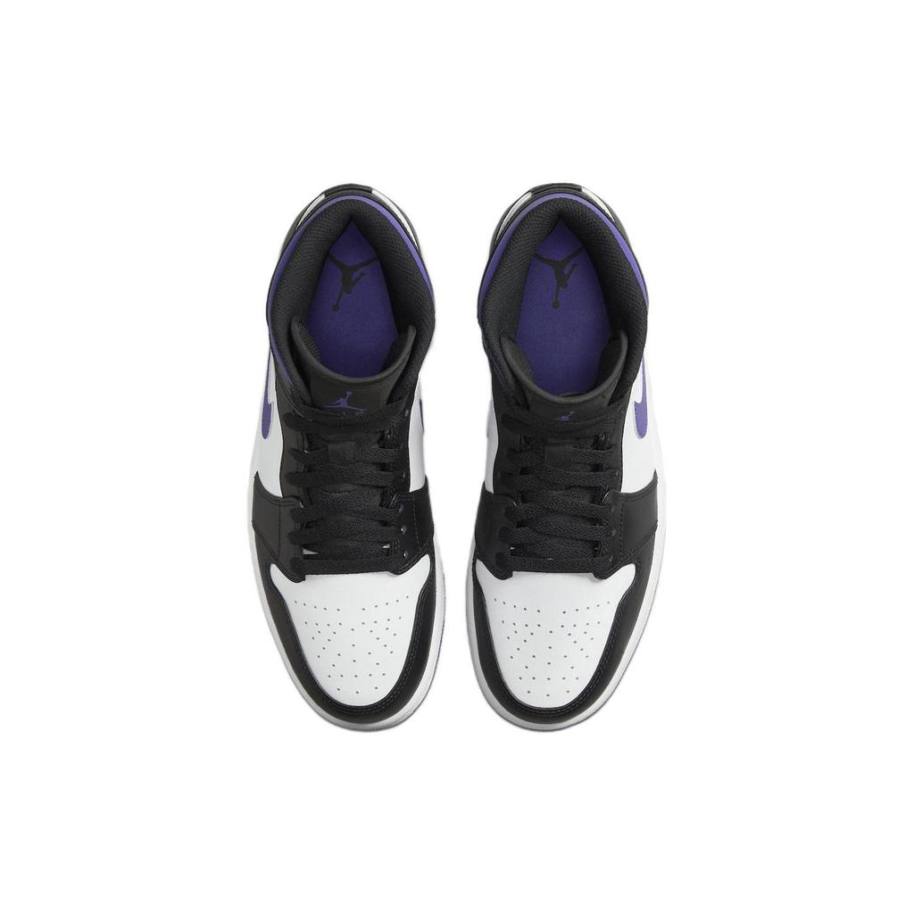 Мужские кроссовки Air Jordan 1 Mid Dark Iris Фиолетовый Белый Черный 554724-095