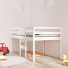 VidaXL High Bed White 90x200 Cm Solid Pine Wood 821605