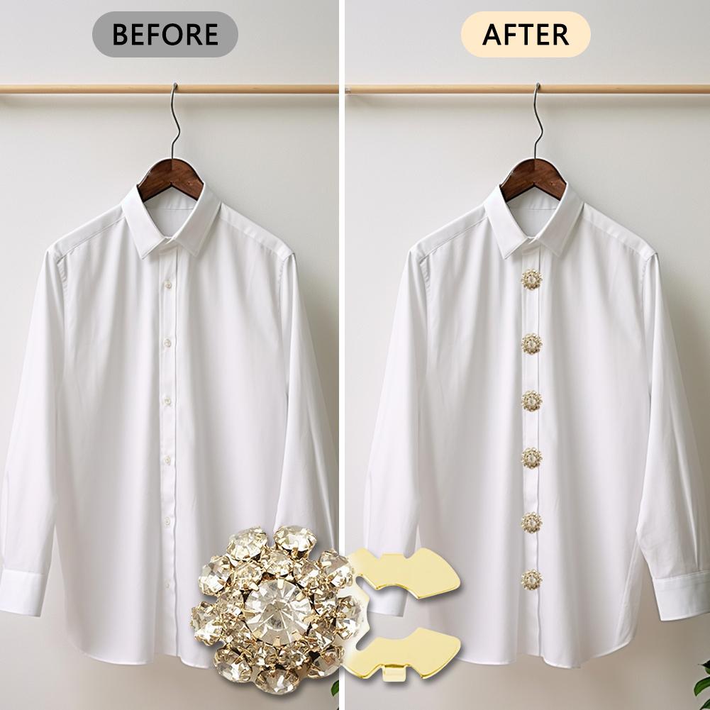 Rhinestone Rhinestone Button Cover DIY Accessories Alloy Shirt Flower Dress N Box Decoration Cu M2N8