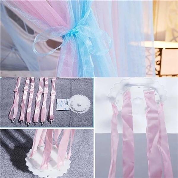 Романтическая купольная москитная сетка принцессы, градиентная двухцветная кружевная сетка для кровати, трехдверная подвесная сетка для кровати