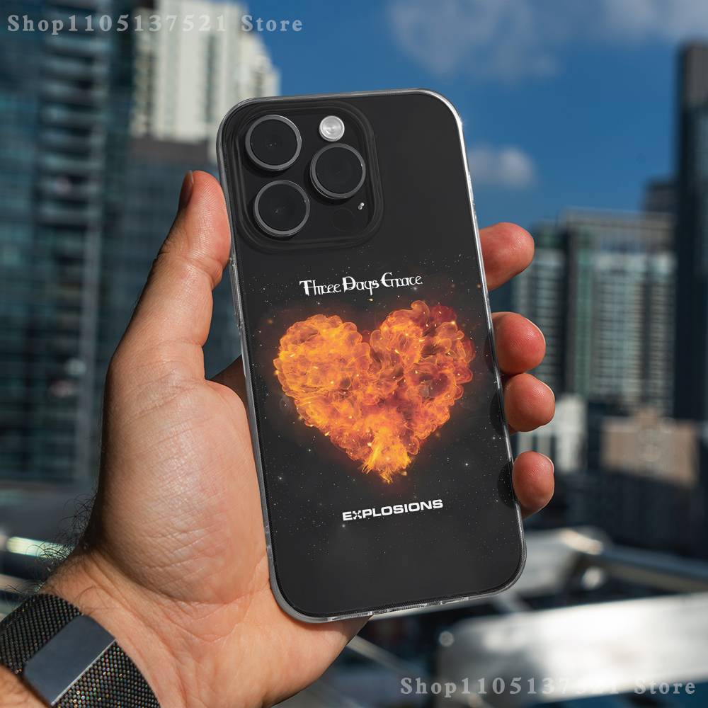 Чехол для телефона Band T-Three Days G-Grace Для iPhone 17,16,15,14,13,12,11 Pro,Max,Plus,X,XS,XR,SE4,E Mini Прозрачный Мягкий Чехол