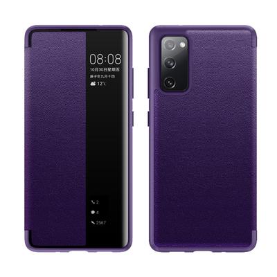 Для Samsung Galaxy S20 FE боковой вид окна противоударный горизонтальный флип кожаный чехол(фиолетовый)