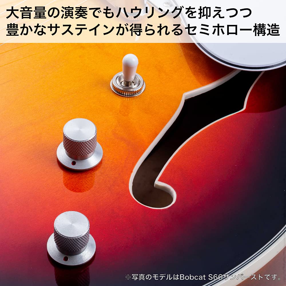 VOX Electric Guitar with 3 Single PUs Bobcat S66 Cherry Red Semi-Hollow