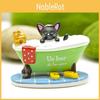 Black Cat Taking A Bath In The Bathtub Resin Ornament For Photography And Gift Use