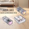 3 шт. Коробка для хранения нижнего белья Складная Полупрозрачная Складной Органайзер для ящика для трусиков Органайзер для бюстгальтеров Дышащая сетчатая сумка для гардероба