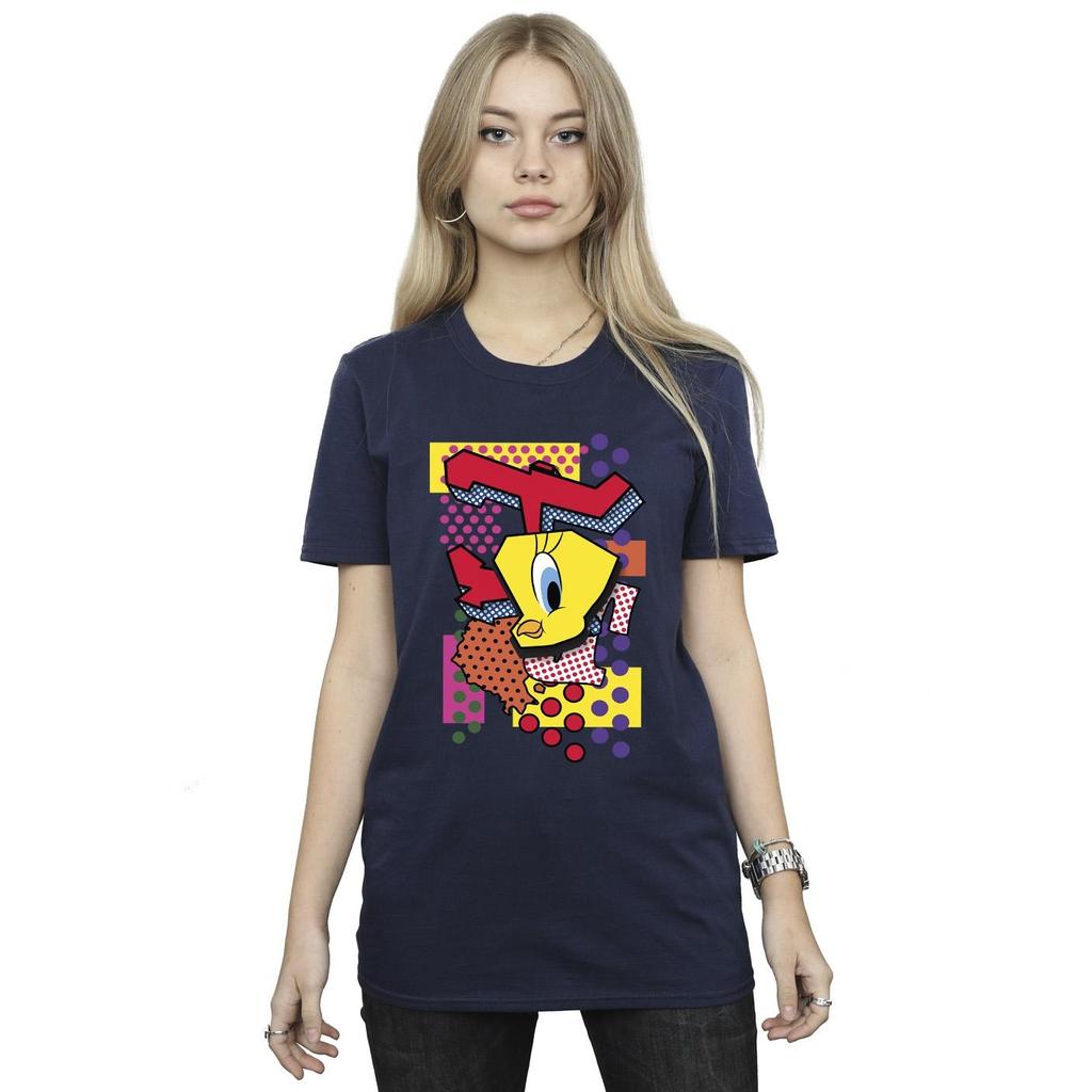 Looney Tunes Womens/Ladies Tweety Pop Art Cotton Boyfriend T-Shirt