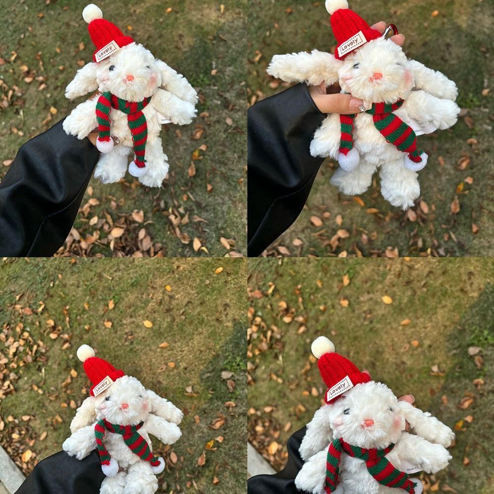 Cartoon Cartoon Plush Keychain Soft Plush Doll Key Ring Cute Christmas Rabbit Pendant Friends
