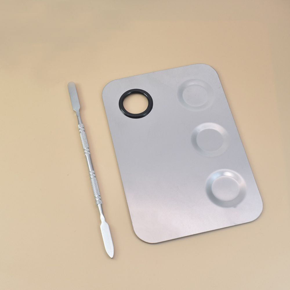 Portable Makeup Color Palette Stainless Steel Foundation Eyeshadow Mixer Palette