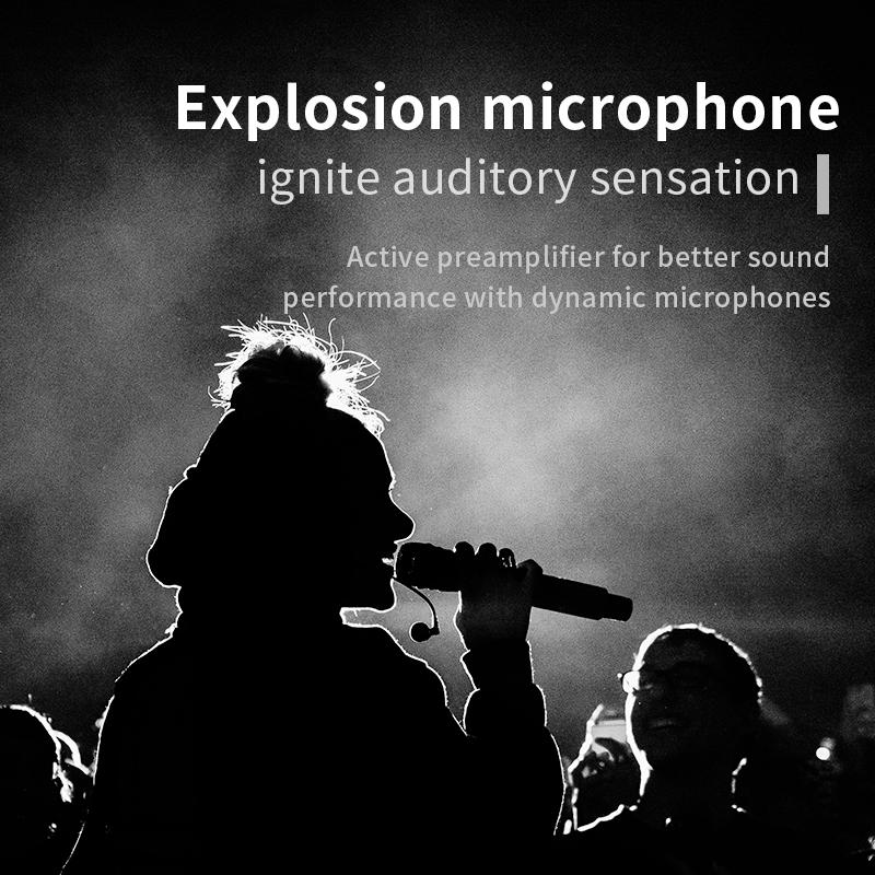 XLR 48V микрофонный предусилитель с усилением 28 дБ металлическая структура динамический микрофонный усилитель мини портативный производительность