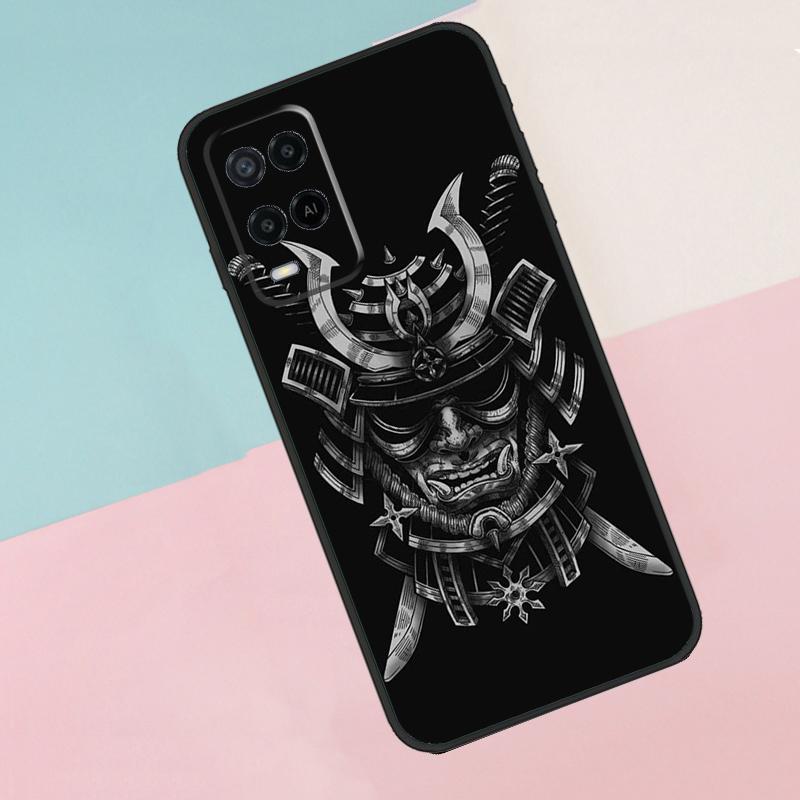Японская маска Они самурая для чехла телефона Oppo A17 A77 A60 A74 A94 A54 A18 A38 A58 A78 A98 A40 A80 A16 A76 A96 A15 A57S