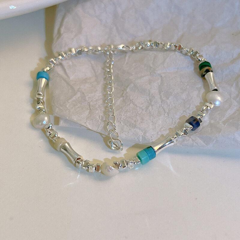 Сломанный серебряный браслет из искусственного жемчуга, модный шарм для женщин, INS, круглые браслеты из бисера, индивидуальный дизайн для девочек, небольшой дизайн, нерегулярный крой, вечерние ювелирные подарки