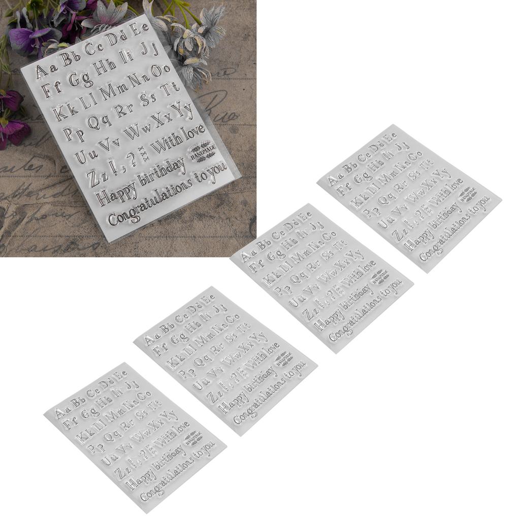 4 шт. прозрачные штампы прозрачные отпечатки паста многократно буквы декоративные штампы для изготовления открыток DI