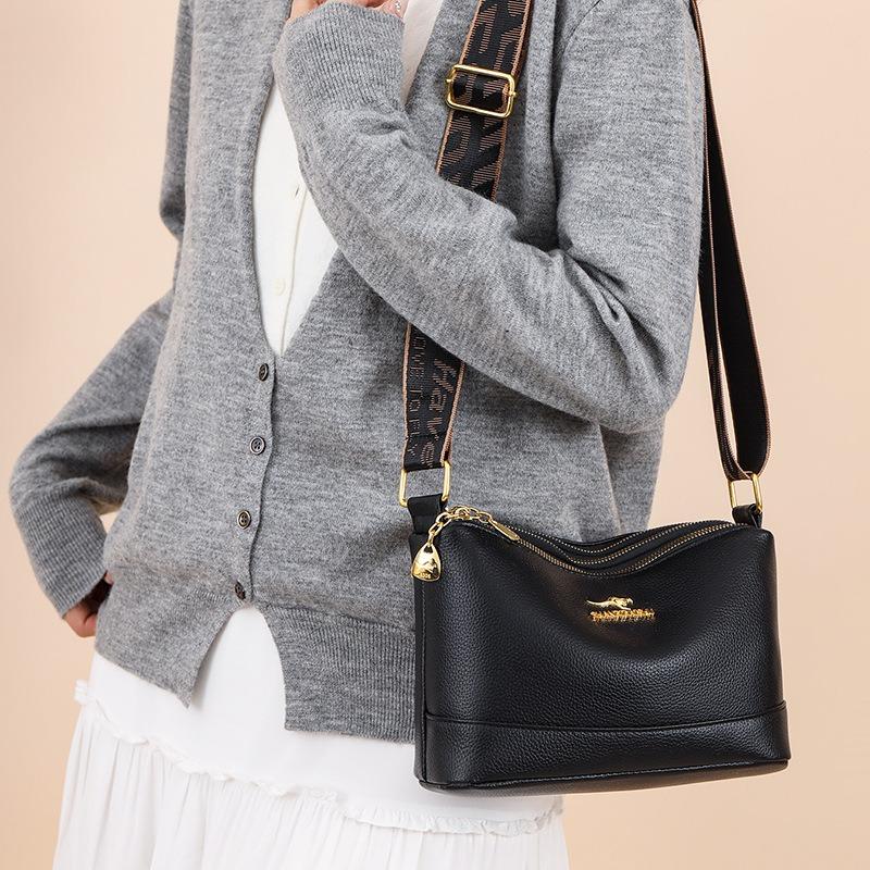 Новая женская сумка из мягкой кожи, высококлассная сумка через плечо, женская сумка-мидл для мамы большой вместимости, простая и универсальная сумка-мессенджер