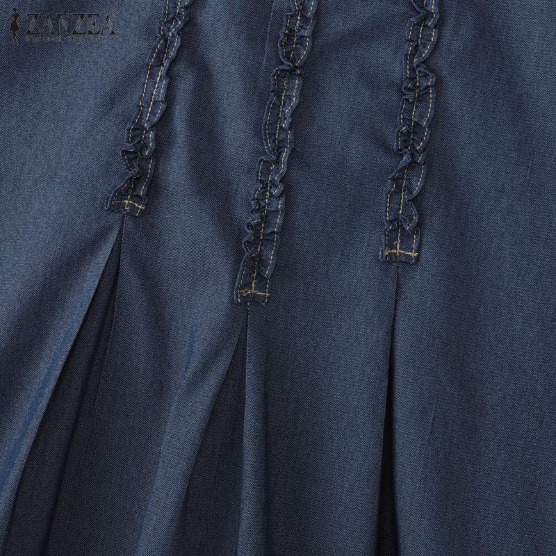 ZANZEA Женская повседневная свободная блузка с коротким рукавом и круглым вырезом