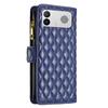 Diamond Lattice Zipper Wallet Leather Flip Phone Case For Redmi