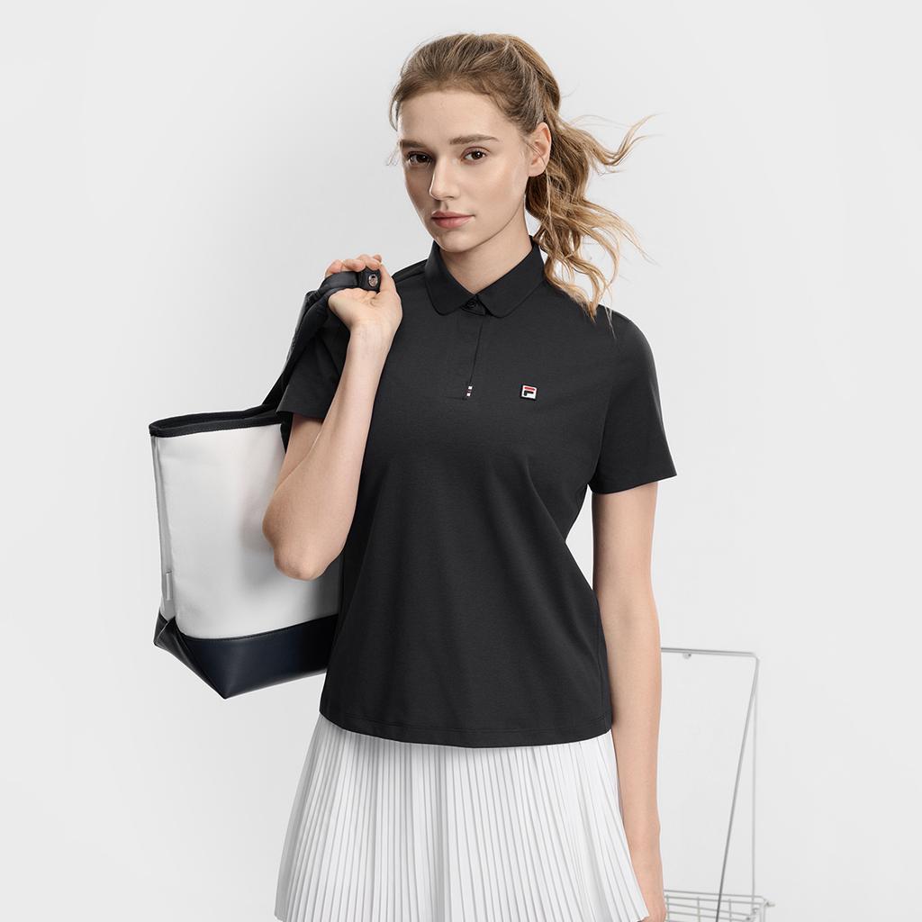 Fila Теннис Простой Классический Базовый Спортивный Повседневный Удобный Универсальный Дышащий С коротким рукавом Поло Женские топы Легендарно-Синий A11W623104FNV