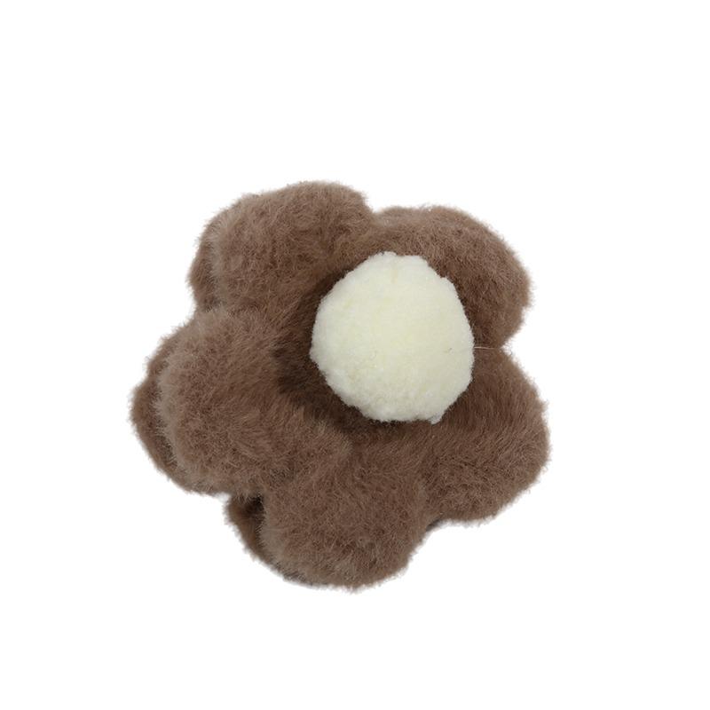 Fashionable Vintage Autumn Winter Shark Clip Plush Flower Hair Clip Simple Hair Crab Claw Hair Accessories Girls Headdress Gift