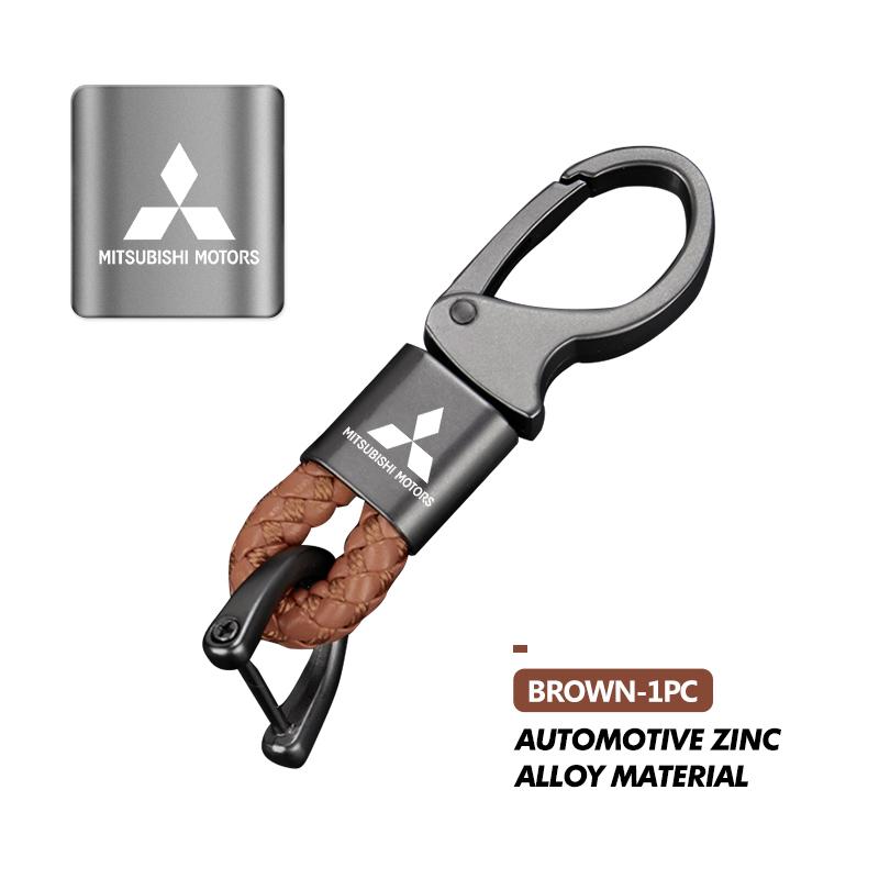 Alloy Leather Strong Carabine Shape Key Ring Accessories For Mitsubishi Outlander Lancer L200 ASX Pajero Grandis Eclipse