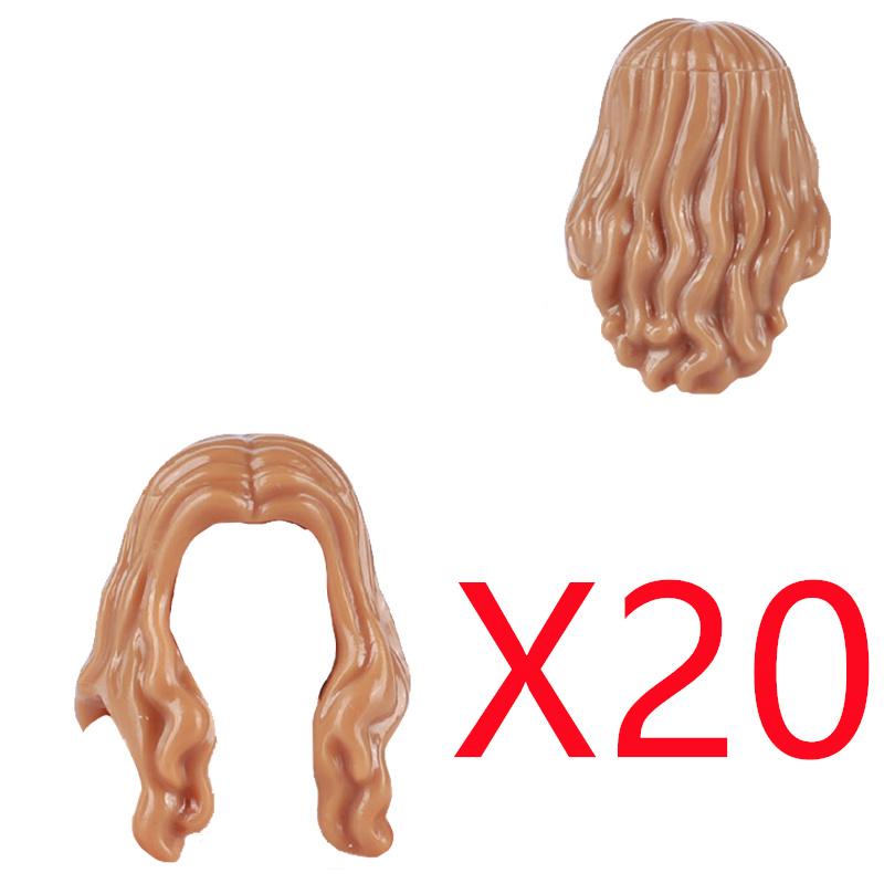 MOC Городские строительные блоки Части тела фигурок Креативные аксессуары Длинные волосы Коричневые Черные Золотые Мини-кирпичики Совместимая игрушка Подарок k030